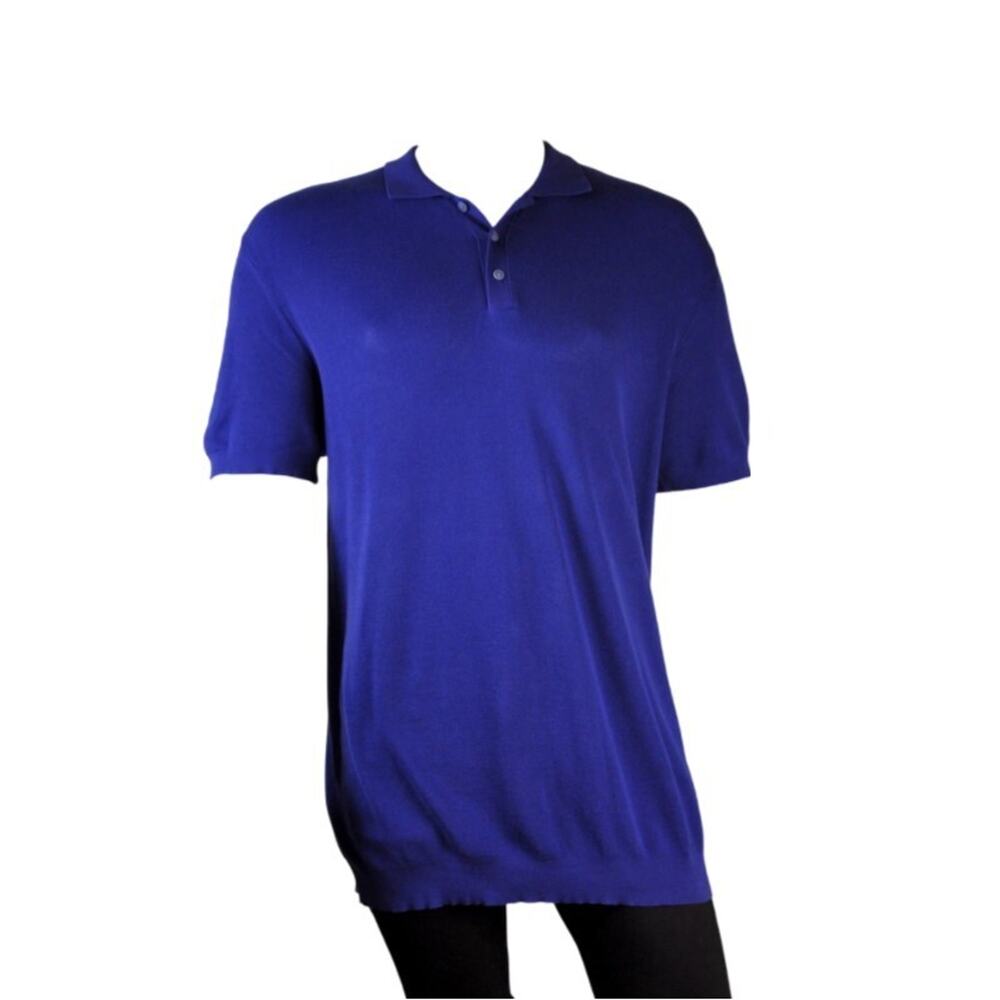 $1,415 NWT Kiton Designer Ribbed Purple Pullover Cotton Polo Shirt Size 3XL / 58